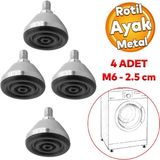 Badem10 Beyaz Eşya Raf Reyon Mobilya Bingo Rotil Ayak M6 Civatalı 6 mm Metal Profil Ayağı 2.5 cm (4 Adet)