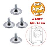 Badem10 Beyaz Eşya Raf Reyon Mobilya Bingo Rotil Ayak M8 Civatalı 8 mm Metal Profil Ayağı 1.5 cm (4 Adet)