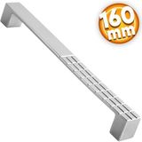 Badem10 Bihter Desenli Mutfak Çekmece Dolap Kapak Krom160 mm Metal Kulp