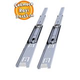 Badem10 Bilyalı Teleskopik Dolap Çekmece Rayı Metal En:3.6 Cmm Boy:45 Cm