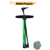 Badem10 Bisiklet Pompası 30 Cm El Tipi Ayak Tutamaklı Hava Şişirme Standart Plastik Başlıklı Uçlu Borulu