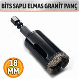 Badem10 Bits Saplı 18 mm Elmas Granit Panç Seramik Fayans Cam Delme Ucu Yüksek Performans Kullanım - Gri