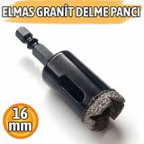 Badem10 Bits Saplı Elmas Granit Panç 16 mm Matkap Uyumlu Seramik Fayans Mermer Delme Ucu Yüksek Performans - Gri