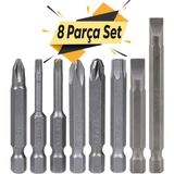 Badem10 Bits Uç Vidalama Ucu Düz Yıldız Torx Uç 8 Parça Klytek Matkap