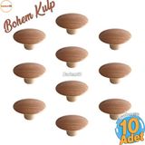 Badem10 Bohem Plastik Dış Bükey Kulp 10 Adet Açık Ceviz Renk Mobilya Mutfak Dolap Dolabı Çekmece Kulpu Kulbu