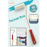Badem10 Boyacı Rulosu Yüzeyler için Saplı Duvar Boya Rulosu Fırça Saten Parmak Boyama Tadilat Rulosu 10 cm