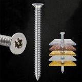 Badem10 Buldex Vida 7.5X80 mm 50 Adet Sivri Uçlu Dübelsiz Beton Vidası Tork Duvar Vidası Buldeks