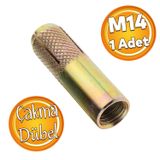 Badem10 Çakma Çelik Dübel İç Dişli M14 mm Raf İskele Montaj Bağlantı Monte Zemin Tavan Beton Asma Aparat