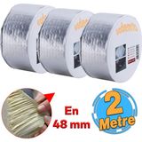 Badem10 Çamur Bant Gri 48 mm x 2 Metre Su Yalıtım Ses İzolasyon Tamir Bandı 3 Adet Güçlü Yapışma