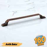 Badem10 CAN160 mm - 16 cm Eskitme Antik Bakır Metal Mobilya Mutfak Dolabı Dolap Kulpu Kulpları