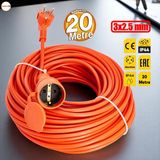 Badem10 Cca Turuncu 3x2.5 Mm 20 Metre Dış mekan Kablo Seyyar Uzatma Kablosu Prizli Bahçe İçin