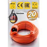 Badem10 Cca Uzatma Kablosu 20 Metre 3x2.5 Mm Tekli Grup Fiş Priz Kapaklı Monofaze Ev Tipi Topraklı Kablolu
