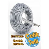 Badem10 Çelik Telli Motorlu Tırpan Yuvarlak Misinası 3.3 Mm 26 Metre Çim Ot Biçme Teli Güçlü Profesyonel
