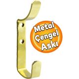 Badem10 Çengel Metal Portmanto Vestiyer Duvar Dolap Elbise Askısı Gold Mobilya Kapı Askılığı Aparatı
