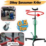 Badem10 Çift Pistonlu Dikey Şanzuman Krikosu 0.5 Ton Taşıma 1.164 - 1.981 cm Kaldırma 360° Dönerli Hidrolik