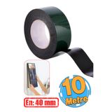 Badem10 Çift Taraflı Köpük Sünger Siyah 40 mm x 10 Metre Bant Eva Montaj Bandı Etil Vinil Asetat 1 Adet