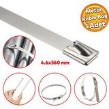 Badem10 Cırt Kelepçe Metal Paslanmaz Çelik Kablo Zip Bağı Çok Amaçlı Bağlama 4.6x360 1 Adet