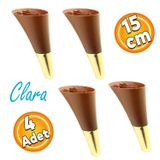 Badem10 Clara Kahverengi Gold Renk 15 cm Mobilya Kanepe Sehpa TV Ünitesi Baza Koltuk Ayağı