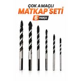 Badem10 Çok Amaçlı Matkap Ucu 6'lı Set Metal Ahşap Cam Fayans Delme Ucu Profesyonel Kullanım Seti