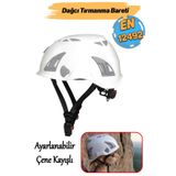 Badem10 Dağcı Tırmanma Bareti Baş Koruyucu Kask Şapka CE En12492 Standartlarına Uygun 51-62 cm Ayarlanabilir