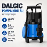 Badem10 Dalgıç Pompa Kirli Su 400W Su Tahliye Pompası 7.5 Ton/saat Şamandıralı Otomatik Bahçe Bodrum Boşalt