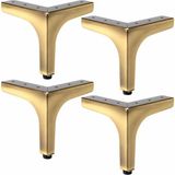 Badem10 Dekor 12 cm Antik Metal Mobilya Ayağı 4 Adet Set Dayanıklı Koltuk Sehpa Masa Tv Ünitesi Destek Ayağı - Antik Sarı