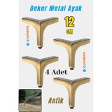 Badem10 Dekor 12 cm Antik Metal Mobilya Ayağı 4 Adet Set Dayanıklı Koltuk Sehpa Masa TV Ünitesi Destek Ayağı
