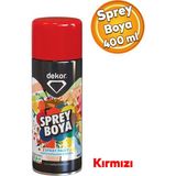 Badem10 Dekor Akrilik Efektli Metal Ahaşap Karton Cam Taş Plastik Pvc Yüzeyler Sprey Boya Kırmızı 400 ml - Makine Kırmızı