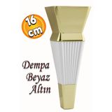 Badem10 Dempa Lüks Mobilya Oturma Grubu Kanepe Sehpa Tv Ünitesi Koltuk Ayağı 16 Cm Beyaz Gold Baza Ayakları