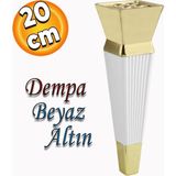 Badem10 Dempa Lüks Mobilya Oturma Grubu Kanepe Sehpa Tv Ünitesi Koltuk Ayağı Baza Ayakları Beyaz Altın 20 Cm