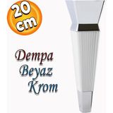 Badem10 Dempa Lüks Mobilya Oturma Grubu Kanepe Sehpa Tv Ünitesi Koltuk Ayağı Baza Ayakları Beyaz Krom 20 Cm