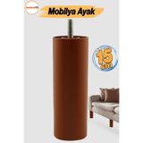 Badem10 Destek Ayağı 15 cm Kahverengi Mobilya Kanepe Koltuk Baza Yükseltme Yükseltici M8 Civatalı Ayakları