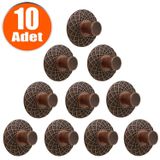 Badem10 Dinar Antik Bakır Metal 10 Adet Çekmece Dolap Kapak Kulbu