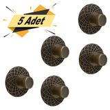 Badem10 Dinar Çekmece Dolap Kapak 5 Adet Antik Sarı Metal Kulp