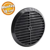 Badem10 Doğalgaz Havalandırma Yuvarlak Mutfak Cam Menfezi Siyah 18 cm Hava Akış Kanalı Güvenlik Gaz Kaçağı