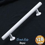 Badem10 Doruk Beyaz Metal Kulp 128 mm - 12.8 cm Mobilya Çekmece Mutfak Dolabı Dolap Kulpları Kulbu Kulpu