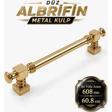 Badem10 Dragon Albrifin 608 mm 60.8 cm Metal Modern Kulp Mobilya Dolap Çekmece Mutfak Kapak Kulpu Kulbu - Altın Sarısı