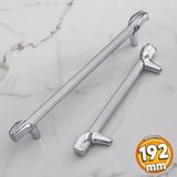 Badem10 Duru 192 mm Metal Kulp Mobilya Mutfak Dolabı Kulpları Dolap Çekmece Kapak Kulbu Kulpu Krom Renk