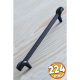 Badem10 Duru (PREMİUM) 224 Mm Siyah Metal Mobilya Mutfak Çekmece Dolabı Dolap Kulpları Kulbu Kulpu
