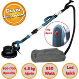 Badem10 Duvar Alçıpan Zımparalama Makinası 225 mm Led Işıklı PR835E Uzun Kollu Döner Başlıklı Toz Emmeli