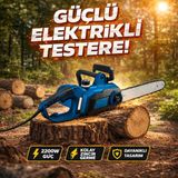 Badem10 Elektrikli Ağaç Hızar Kesim Motoru 2200 W Profesyonel Zincir Testere Bahçe Dal Budama Kesim Makinesi