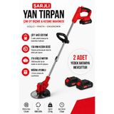 Badem10 Elektrikli Şarjlı Yan Tırpan Çim Ot Biçme Kesme Rodex RDX9022 Li-On Çift Batarya Akülü 150 mm Disk