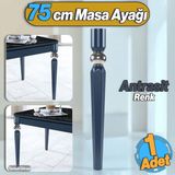 Badem10 Elips Masa Dresuar Ayağı 75 cm Plastik Antrasit Ayak Mutfak Yemek Masası Mobilya Ayakları Antrasit