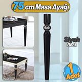 Badem10 Elips Masa Dresuar Ayağı 75 Cm Plastik Siyah Krom Ayak Mutfak Yemek Masası Mobilya Ayakları Siyah