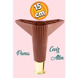 Badem10 Elista 15 Cm Ceviz Altın Gold Koltuk Mobilya Ayağı Sehpa Tv Ünitesi Ayakları Yükseltici