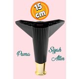 Badem10 Elista 15 Cm Siyah Altın Gold Mobilya Koltuk Ayağı Sehpa Tv Ünitesi Ayakları Yükseltici