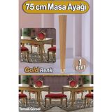 Badem10 Elit Masa Dresuar Ayağı 75 cm Plastik Gold Altın Ayak Mutfak Yemek Masası Mobilya Ayakları
