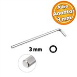 Badem10 Eltos Allen Alyan Anahtar 3 mm Altıgen Vida Somun Sıkma Sökme Aparatı ECA003