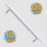 Badem10 Erciyes Mutfak Çekmece Dolap Kapak Beyaz 10 Adet 128 mm Metal Kulp