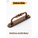 Badem10 Eskitme Antik Bakır Metal Kapı Çekme Kolu 12 cm Dolap Mobilya Dolap Çekmece Tutamağı Kulp Kulpları